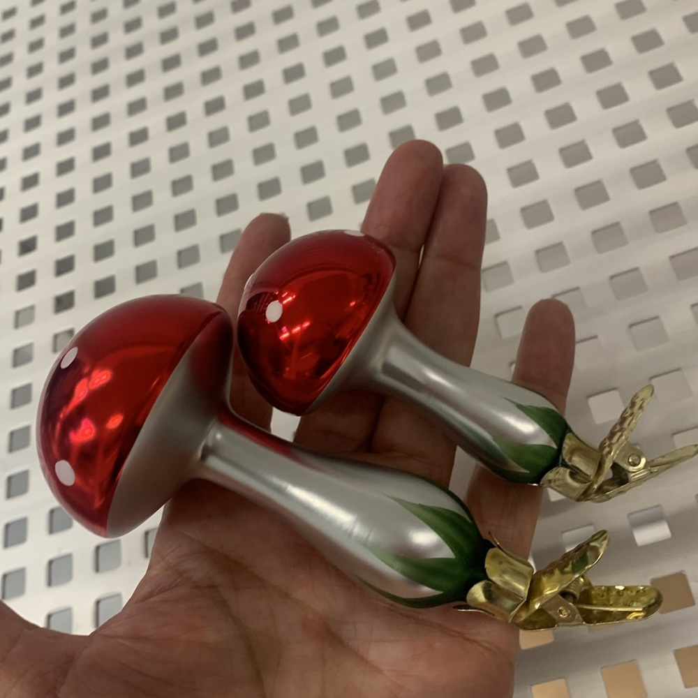 Ikea mushroom Christmas tree decor clip on holiday ornaments decorations nwt - Picture 5 of 15